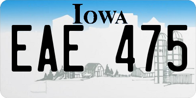 IA license plate EAE475