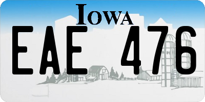 IA license plate EAE476