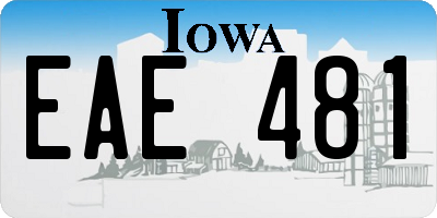 IA license plate EAE481