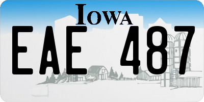 IA license plate EAE487