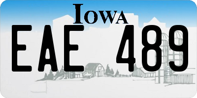 IA license plate EAE489