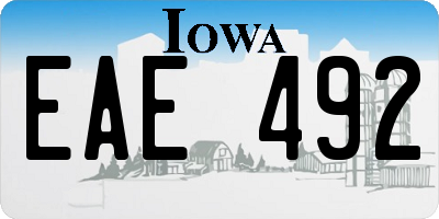 IA license plate EAE492