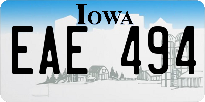 IA license plate EAE494