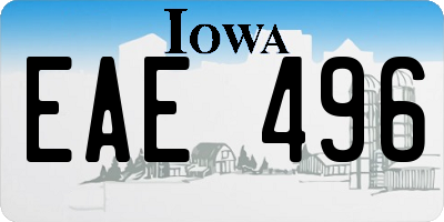 IA license plate EAE496