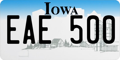 IA license plate EAE500