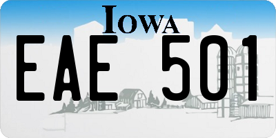 IA license plate EAE501