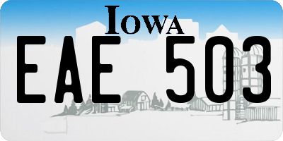 IA license plate EAE503