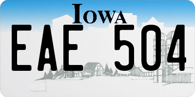 IA license plate EAE504