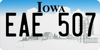 IA license plate EAE507