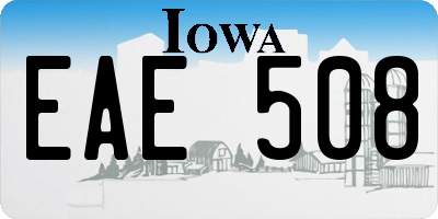 IA license plate EAE508