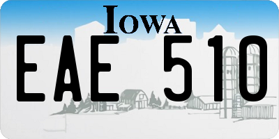 IA license plate EAE510