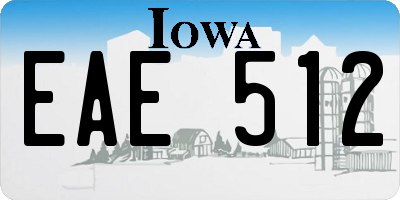 IA license plate EAE512