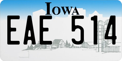 IA license plate EAE514