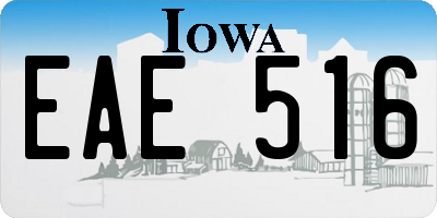 IA license plate EAE516