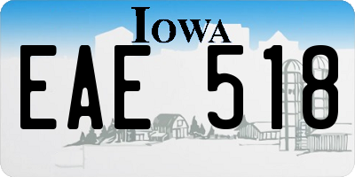 IA license plate EAE518