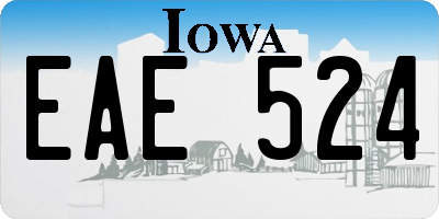 IA license plate EAE524