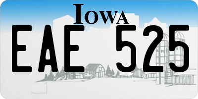 IA license plate EAE525