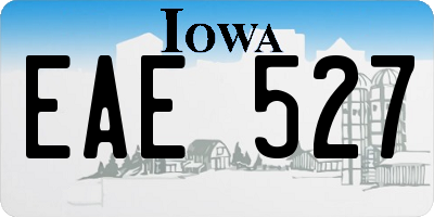 IA license plate EAE527