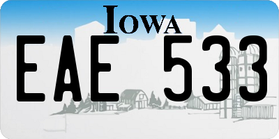 IA license plate EAE533