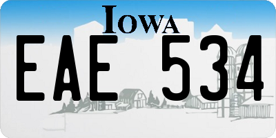 IA license plate EAE534