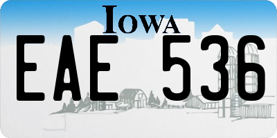 IA license plate EAE536