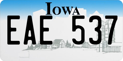 IA license plate EAE537