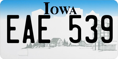 IA license plate EAE539