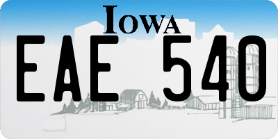 IA license plate EAE540