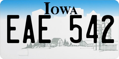 IA license plate EAE542