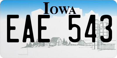 IA license plate EAE543