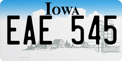 IA license plate EAE545