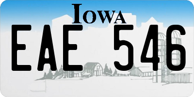 IA license plate EAE546