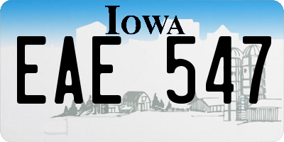 IA license plate EAE547