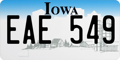 IA license plate EAE549