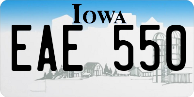 IA license plate EAE550