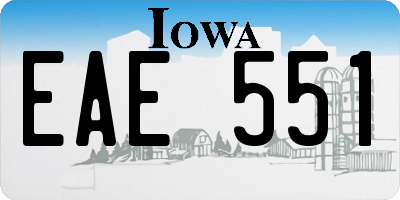 IA license plate EAE551