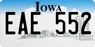 IA license plate EAE552