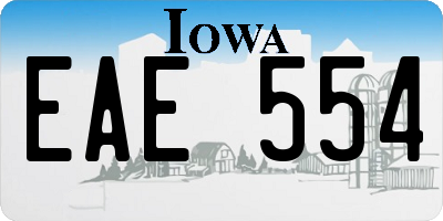 IA license plate EAE554