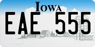 IA license plate EAE555