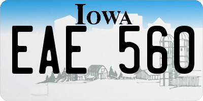 IA license plate EAE560