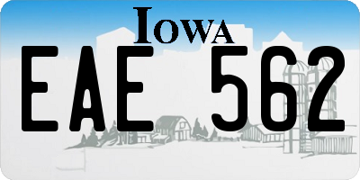 IA license plate EAE562