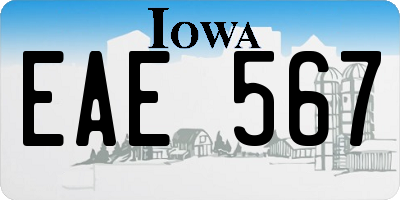 IA license plate EAE567