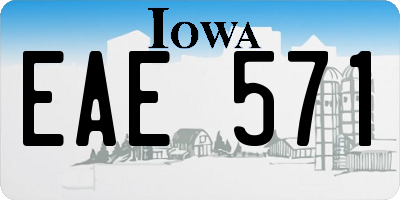 IA license plate EAE571