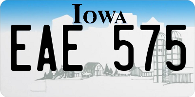 IA license plate EAE575