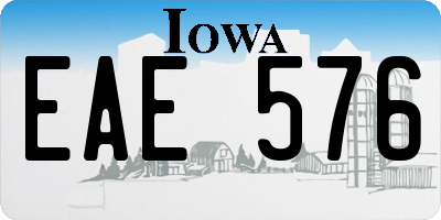 IA license plate EAE576