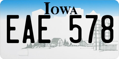 IA license plate EAE578