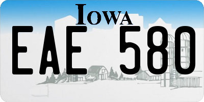 IA license plate EAE580