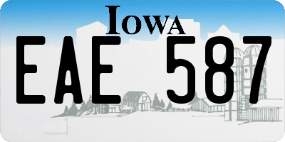 IA license plate EAE587