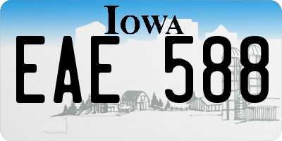 IA license plate EAE588