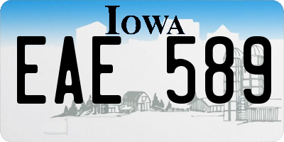 IA license plate EAE589